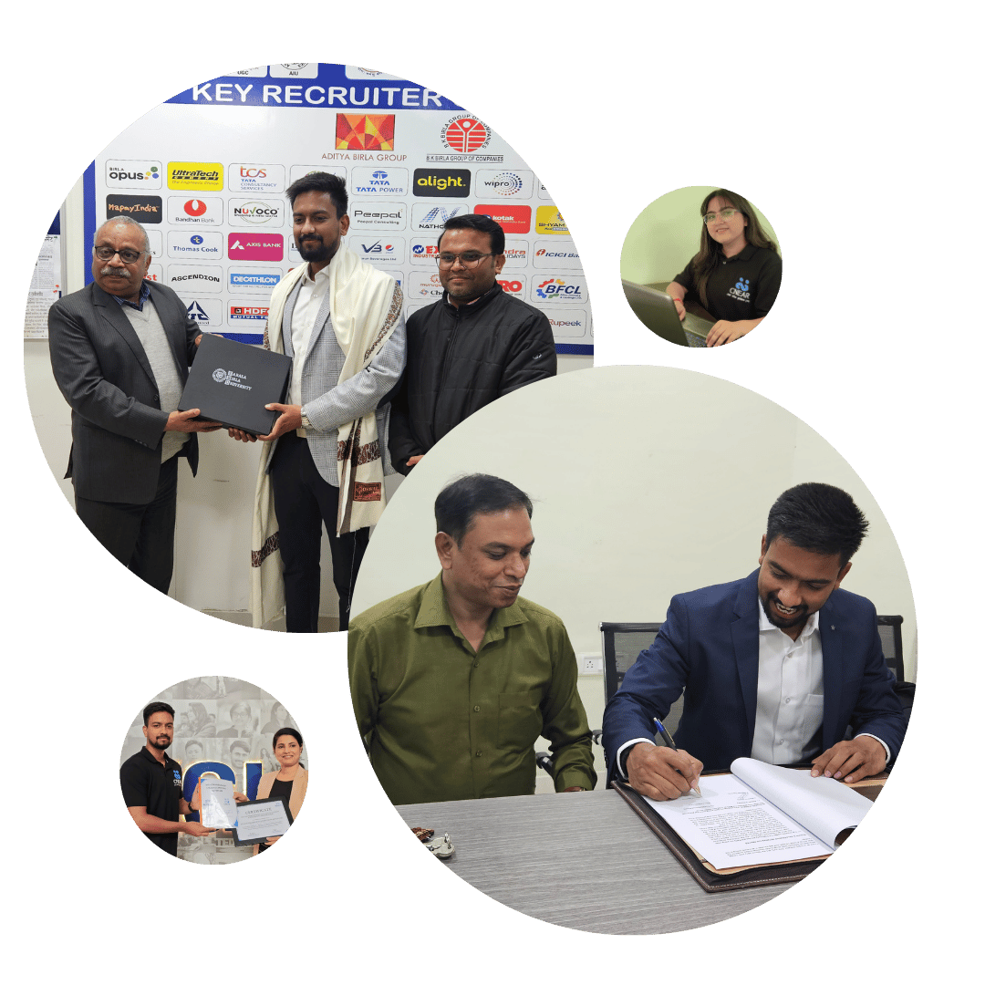 CNEAR representative signing partnership agreement with university for placement platform
