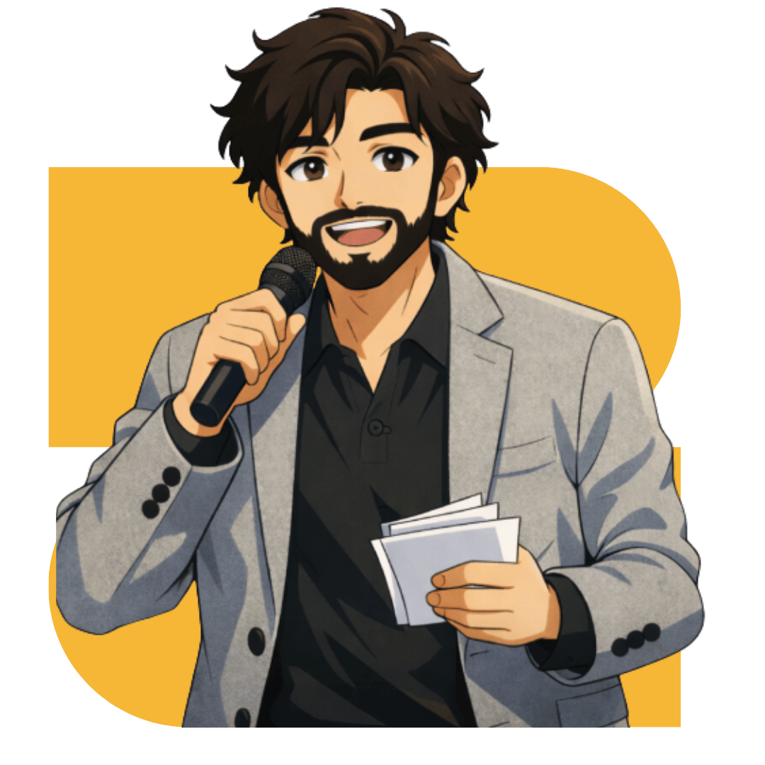 Illustration of a Mohit kadayan, founder and CEO of CNEAR addressing students during a career workshop